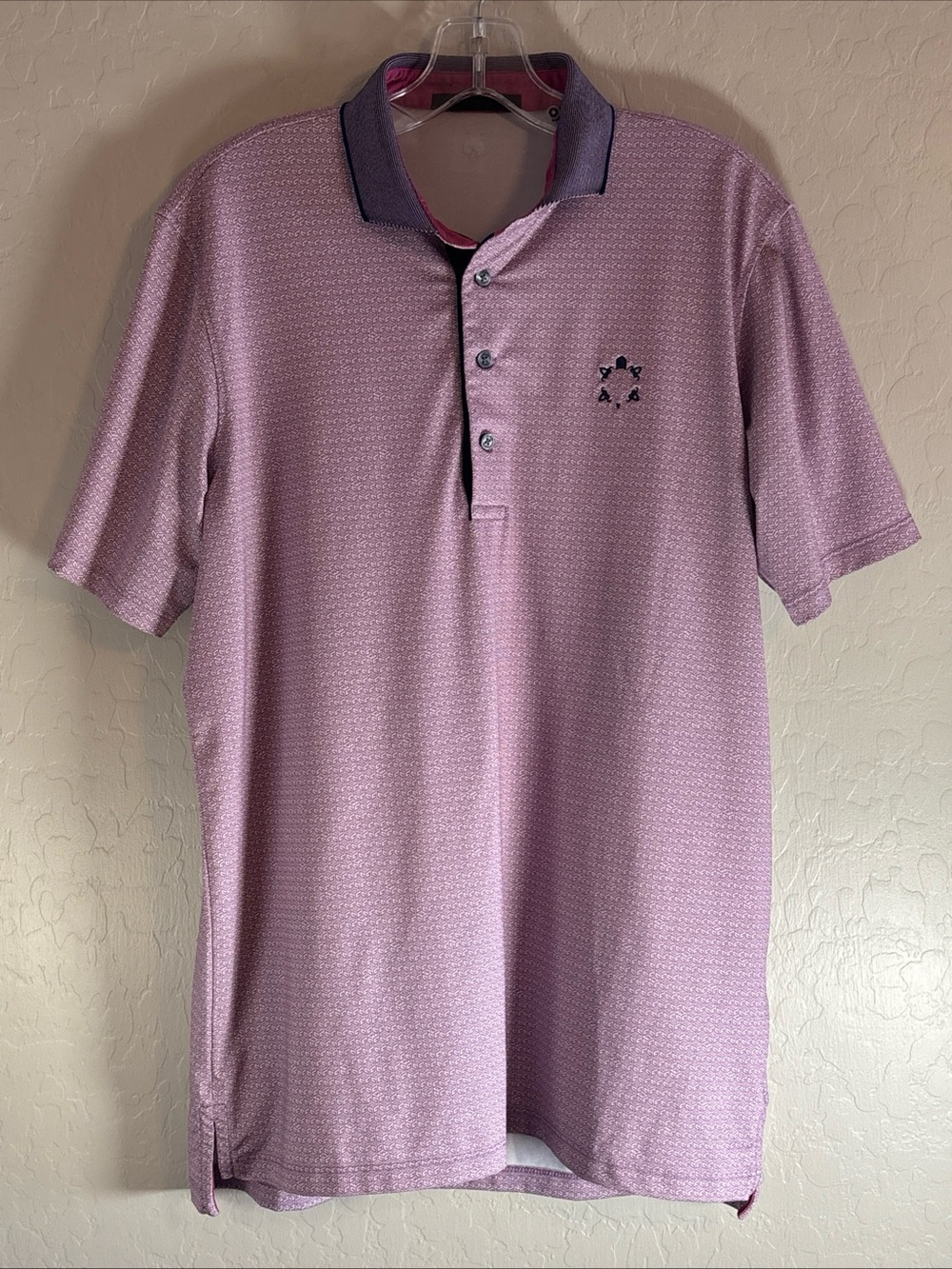 GREYSON Mens Short Sleeve Golf Polo Shirt Turtle Logo Size M Mauve pink  Purpl